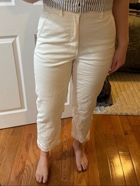 Everlane Off-White Ankle Crop Jeans